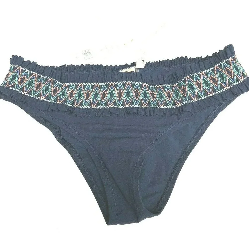 Tory Burch Womens Costa Hipster Blue Bikini Bottom Size Small
